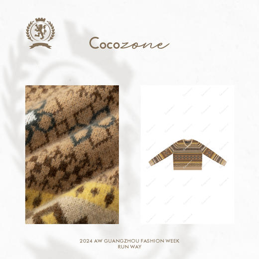COCO ZONE ”复古老钱“ 撞色条纹针织衫CC1C2259 商品图2