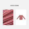 COCO ZONE 条纹撞色长袖针织衫套头圆领上衣CC2C2322 商品缩略图2