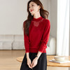 CC2024秋冬新款半高领软糯针织衫女修身毛衣薄款内搭中领网纱打底衫 商品缩略图0