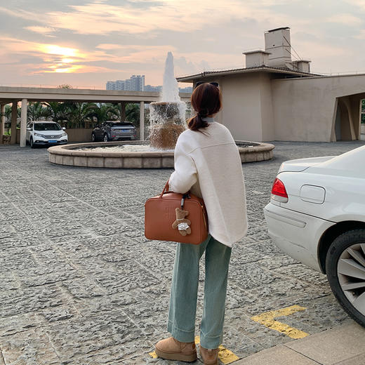 <曾小咸推荐>杏色高级感牛角扣圈圈呢毛呢外套 日常329.99 立减160 秒杀169.99！！ 商品图4