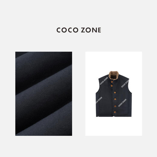 COCO ZONE 设计感单排扣马夹时尚立领无袖上衣CC2C2130 商品图2