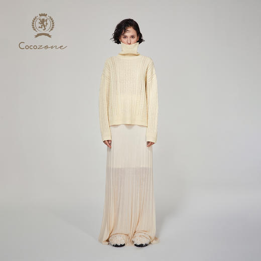 COCO ZONE ”复古老钱“立领麻花针织衫CC1C2248 商品图4