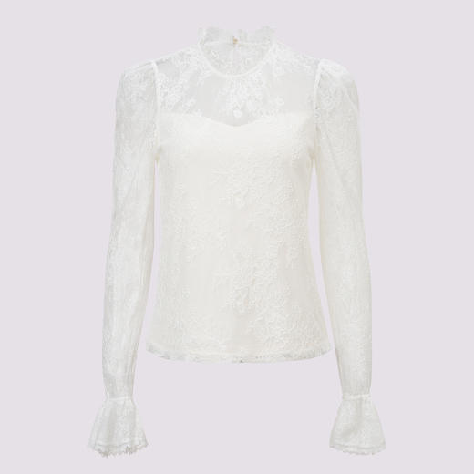 *浪漫刺绣蕾丝衫高级气质感24秋修身显瘦上衣 商品图4