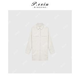 A008潘依绣丁丁宠粉90%白鸭绒北欧风经典廓形翻领羽绒服 B073