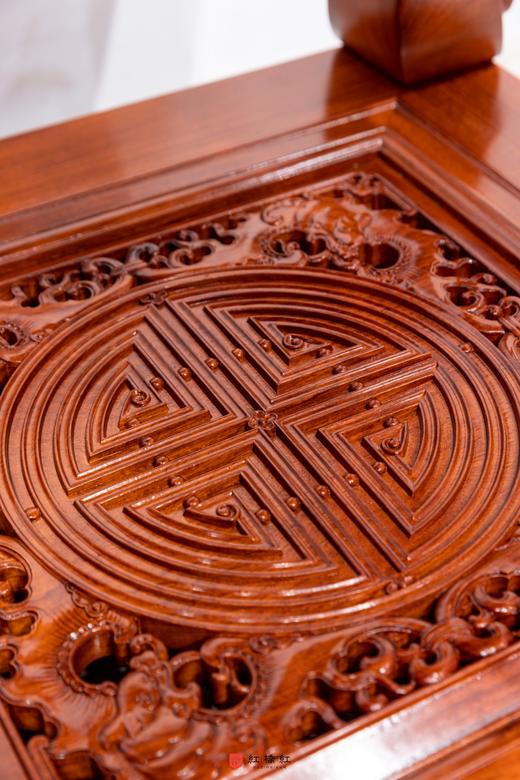 红桥红  家具严选  缅甸花梨（大果紫檀）【115仿乾隆团寿纹 清式大香几】 商品图4