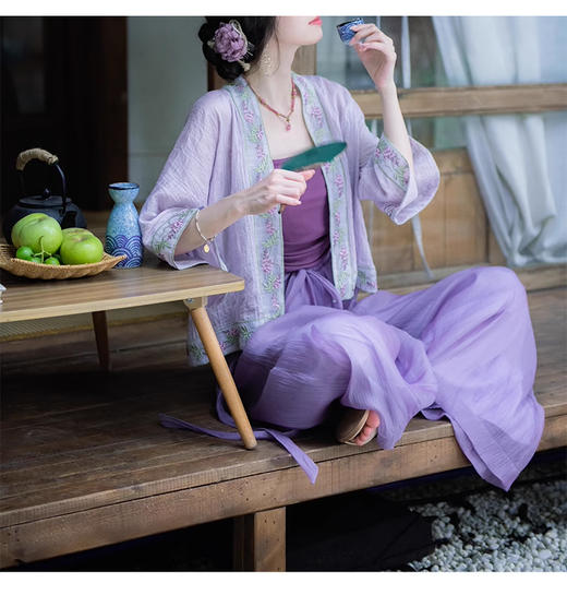 裁缝学苑AQ367宋制短衫开衫抹胸阔腿裤套装纸样汉服国风女装版型 商品图2