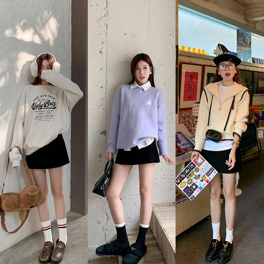 <曾小咸推荐>【百搭2色高腰a字灯芯绒短裙 商品图2