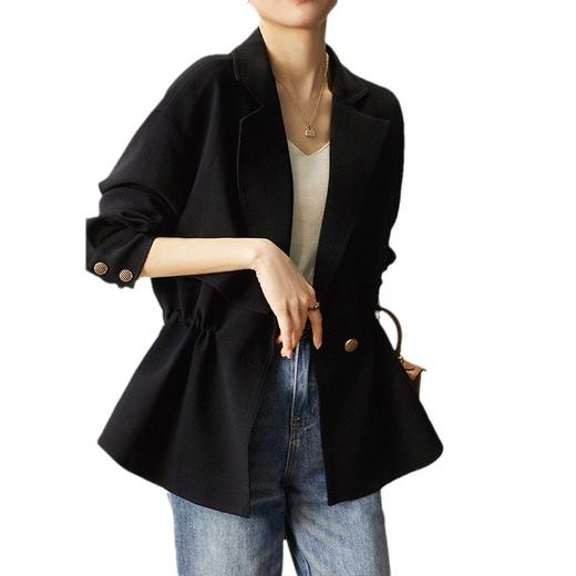 【高货ayts】全新升级【铂金会员330/天猫439/差价109】(32454) 洛诗琳秋季新款高级感七分袖短款外套质感醋酸风衣 商品图3