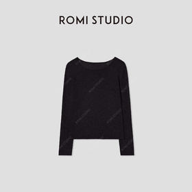 ROMI STUDIO“松弛随性”16针*水溶羊毛针织长袖T恤 RW24AS70446