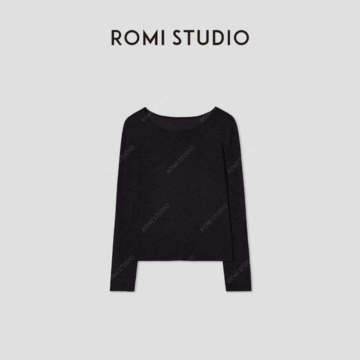 ROMI STUDIO“松弛随性”16针*水溶羊毛针织长袖T恤 RW24AS70446 商品图0