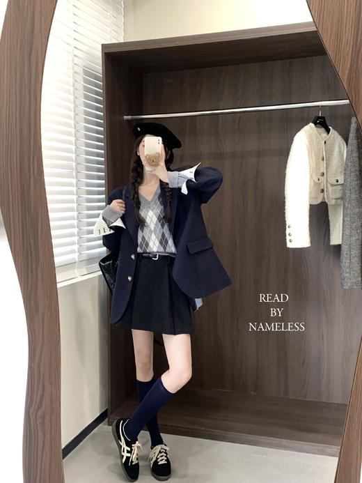 Read Nameless /藏青色翻袖西装韩国料 2024/10/5 商品图6