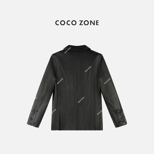 COCO ZONE 设计感多口袋皮衣外套气质翻领女上衣CC1C2016 商品图1