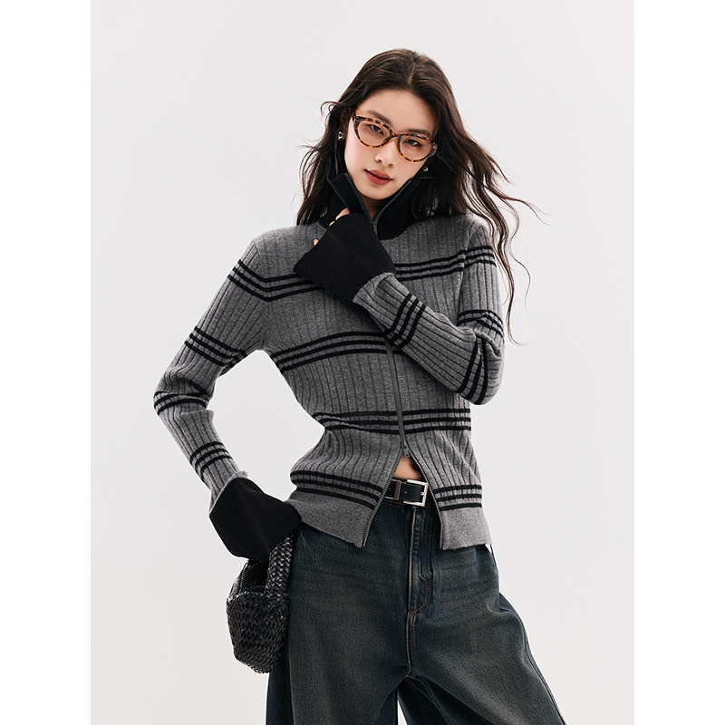 棉仓356635010-条纹拼色polo针织