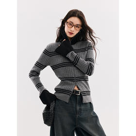 棉仓356635010-条纹拼色polo针织