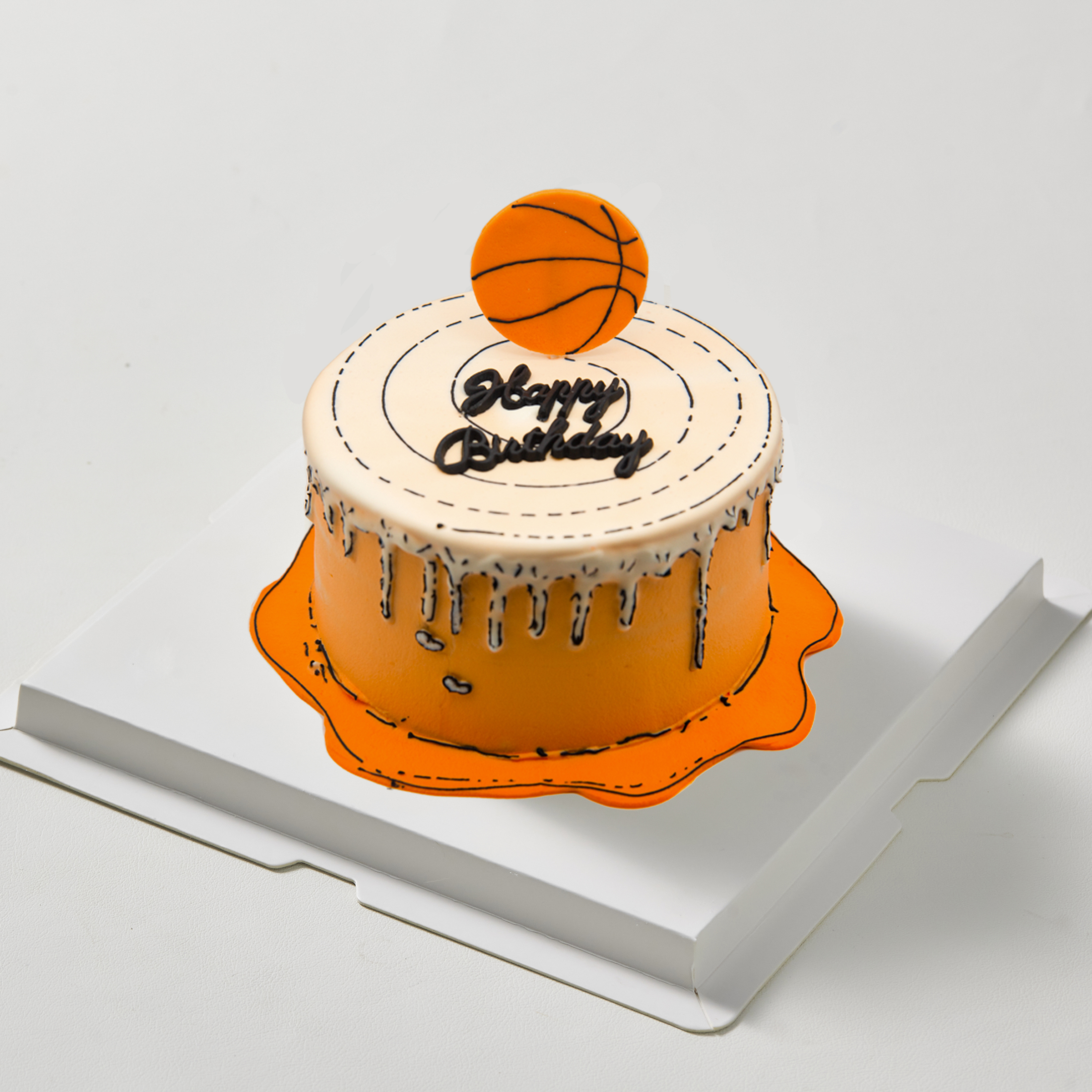 二次元橙色篮球蛋糕（奶油戚风蛋糕）