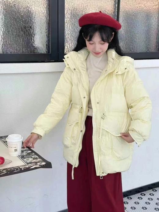 【YW】无忧购韩系温柔甜美收腰设计感手套款50%白鸭绒短款羽绒服24095# 商品图5
