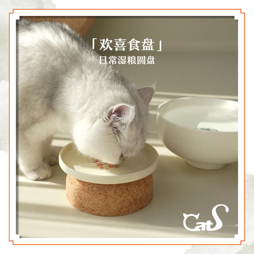 CatS猫家具独家定制闲庭饮水碗超大猫碗瓷碗软木碗架多猫家庭推荐 商品图3