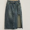 NZ下摆开叉设计牛仔A字中长半裙40725（蓝） 夏季 942230180321 商品缩略图0
