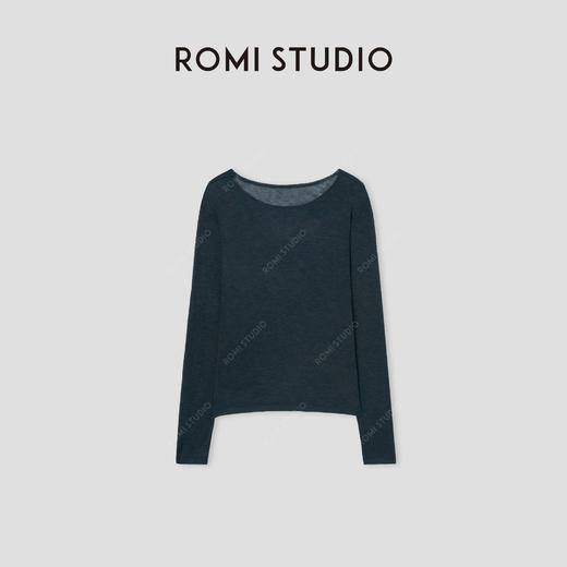 ROMI STUDIO“松弛随性”16针*水溶羊毛针织长袖T恤 RW24AS70446 商品图1
