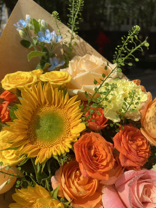 【秋日花园】浪漫香槟色系精美瓶插花，新鲜精选花材 商品图4