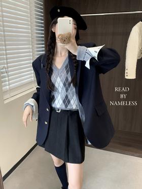 Read Nameless /藏青色翻袖西装韩国料 2024/10/5