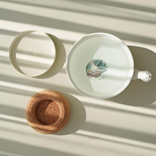 CatS猫家具独家定制闲庭饮水碗超大猫碗瓷碗软木碗架多猫家庭推荐 商品图6