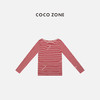 COCO ZONE 条纹撞色长袖针织衫套头圆领上衣CC2C2322 商品缩略图0