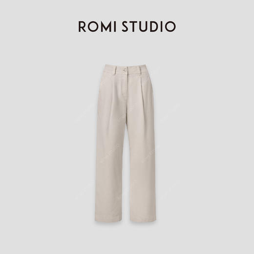 ROMI STUDIO“法式优雅”斜纹棉肌理感后染加软直筒牛仔裤 431N1055 商品图0
