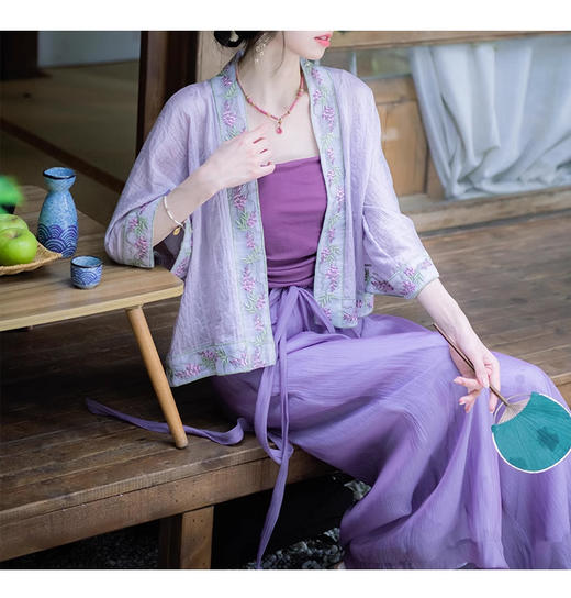 裁缝学苑AQ367宋制短衫开衫抹胸阔腿裤套装纸样汉服国风女装版型 商品图1