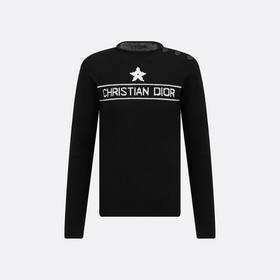 DR-S 星星肩扣黑色羊绒衫