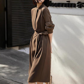 【高货ayts】全新升级【铂金会员220/天猫299/差价79】(32131) 洛诗琳秋季高级感气质中长款连衣裙长袖系带收腰裙子