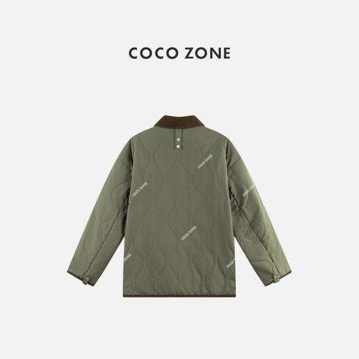 COCO ZONE 设计感撞色拼接翻领气质女士棉服 CC2C1885 商品图1