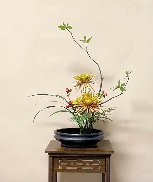 【中华花道花艺课】寒露&重阳菊花中式插花 商品图0