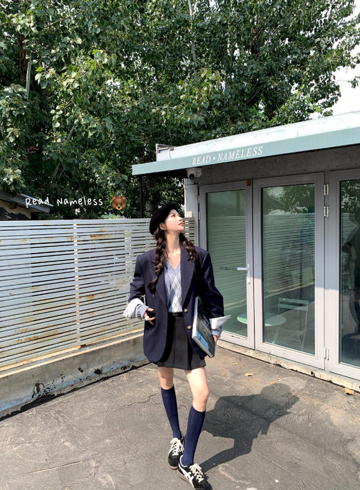 Read Nameless /藏青色翻袖西装韩国料 2024/10/5 商品图9