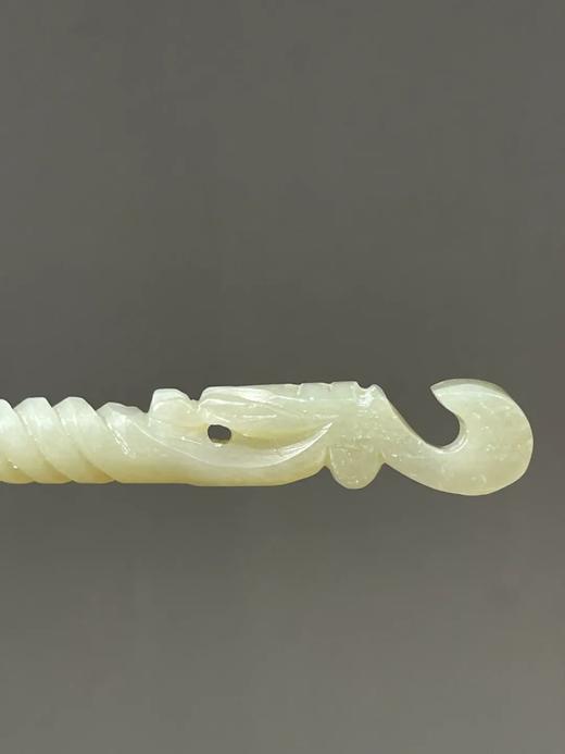 白玉龙首钮弦纹发簪，顺丰包邮 商品图1