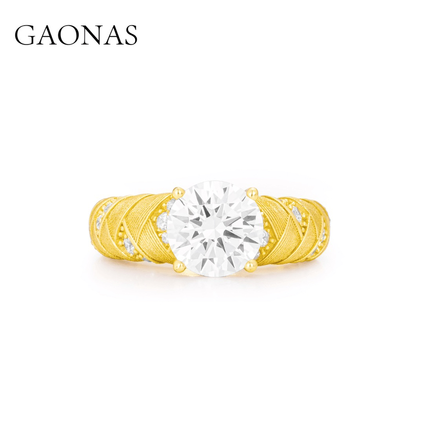 GAONAS 璀璨生辉 时尚老钱金色戒指 10842JGO