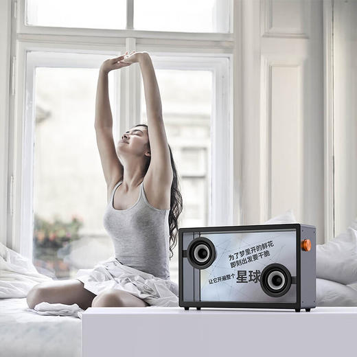 MORRORART 悬浮歌词透明可视化字幕弹幕透明无线蓝牙音箱重低音桌面音响hifi扩音器 黑色ZB 商品图0