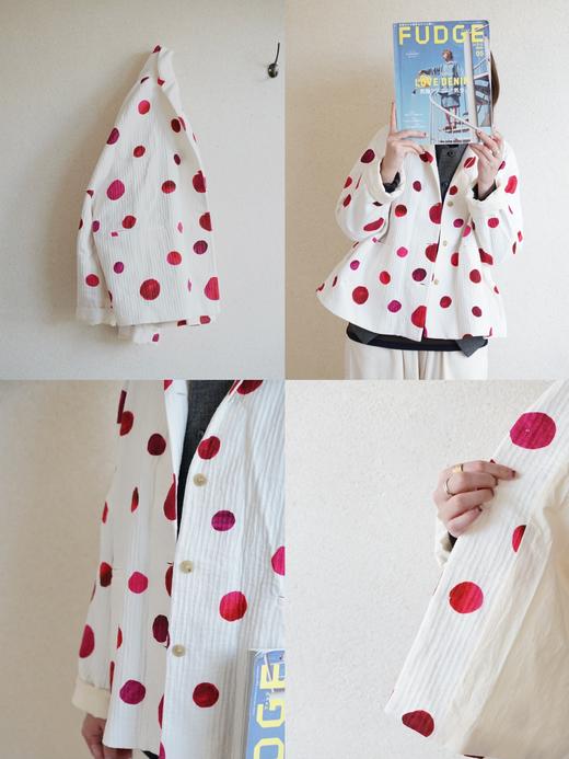 （5折）apuntob 大红点覆盆子茄红波点外套 商品图0