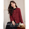 【年货节】熙世界红色小香风粗花呢羽绒服女短款冬季新款名媛气质白鸭绒外套 商品缩略图1