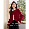 【年终特卖】熙世界安可拉红色绵羊毛外套女短款小香风圈圈呢大衣2025冬季新款 商品缩略图1