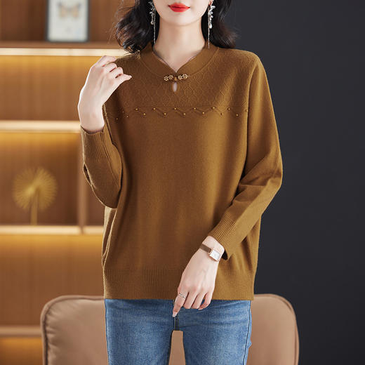 CC 17-2211国风盘扣针织上衣 商品图2
