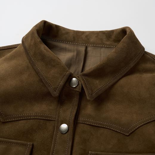 ROMI STUDIO“棕标甄选” 沙特进口绒面羊皮复古短款皮衣 431PS048 商品图2