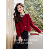 【年终特卖】熙世界安可拉红色绵羊毛外套女短款小香风圈圈呢大衣2025冬季新款 商品缩略图3