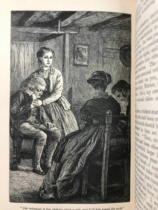 工坊特装本！约19世纪后期 乔治·艾略特《织工马南》 2幅插图 全真皮精装36开 商品图6