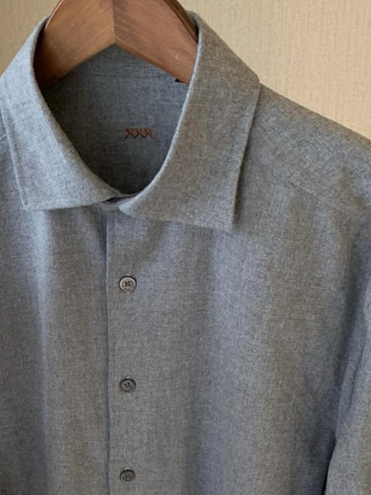 杰尼亚衬衫。 麻灰色。米色 商品图12