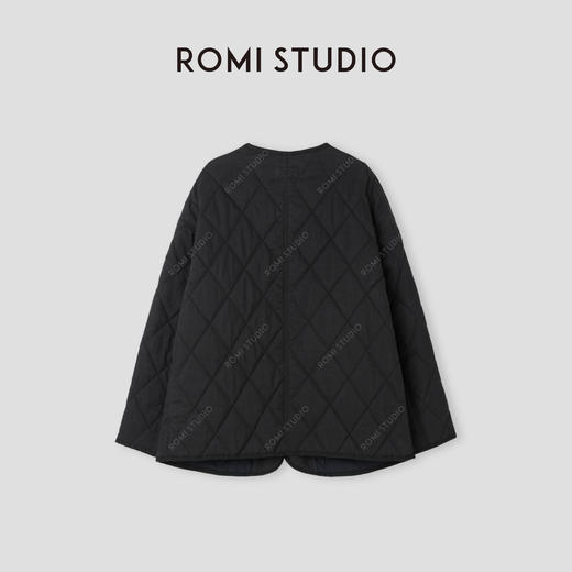 ROMI STUDIO“自我格调”160G高密斜纹棉菱形格纹棉服外套 441W9022 商品图1
