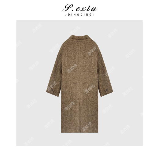 PanYiXiu/潘依绣【温暖时光】骆驼绒羊-毛人字纹高阶大衣 ZX24837 商品图2