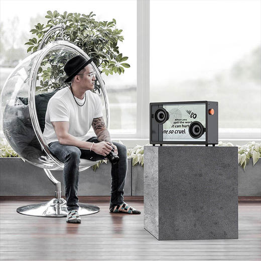 MORRORART 悬浮歌词透明可视化字幕弹幕透明无线蓝牙音箱重低音桌面音响hifi扩音器 黑色ZB 商品图6