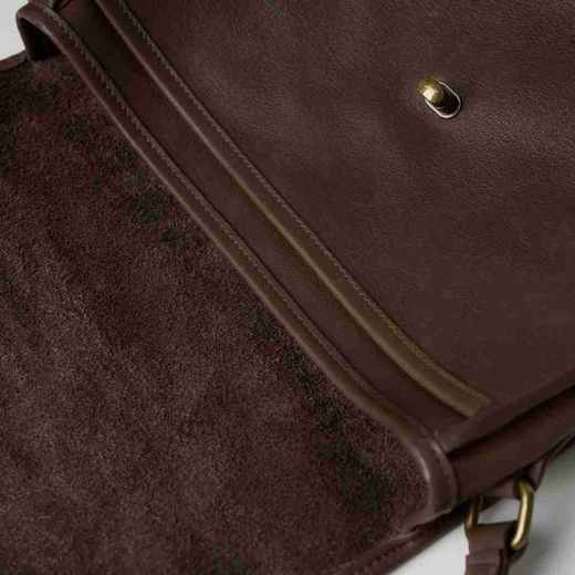 ROMI STUDIO“*复古”头层牛皮做旧翻盖斜跨单肩马鞍包 444LS031 商品图2