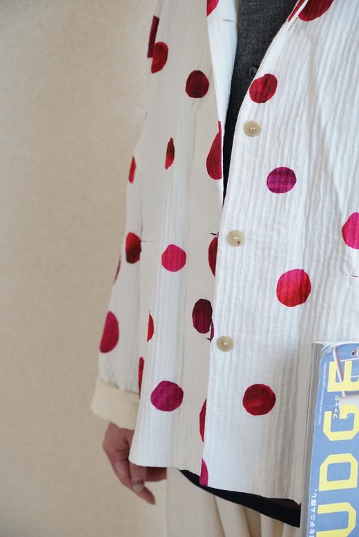 （5折）apuntob 大红点覆盆子茄红波点外套 商品图2